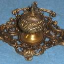 Y1039 Vintage Antique Brass Inkwell