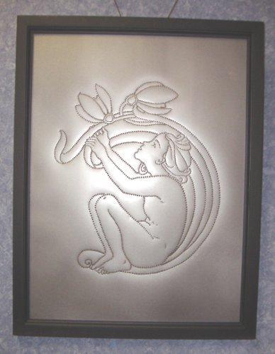Picture - Tin Punch Aluminum Girl and Flower