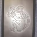 Picture - Tin Punch Aluminum Girl and Flower