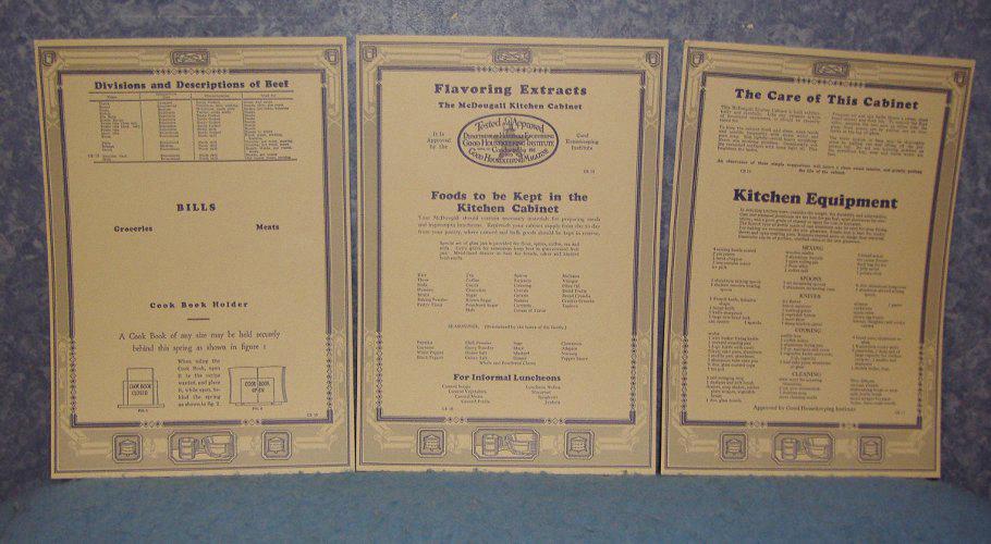 Charts for McDougal Cabinet (Set of 3) B3846