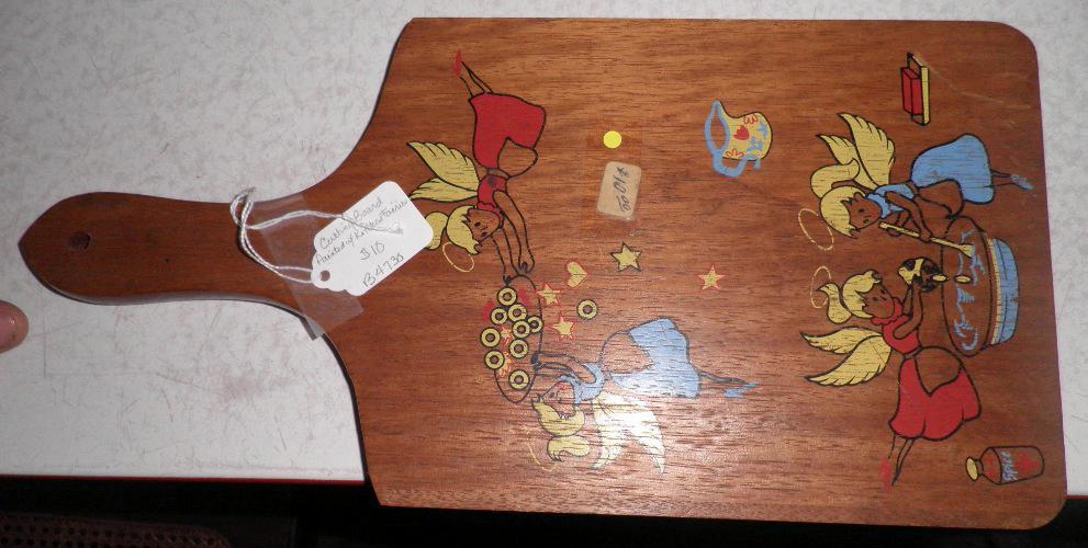 Cutting Board, Painted Angels on Wood B4730