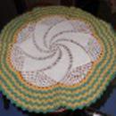 Doily - Crochet - With Green Trim - Round B4534