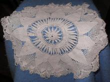 Doily - Red And Cream - Crochet - Some Damage B4694