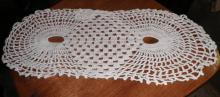 Doily - White - Crochet - Oblong B4525
