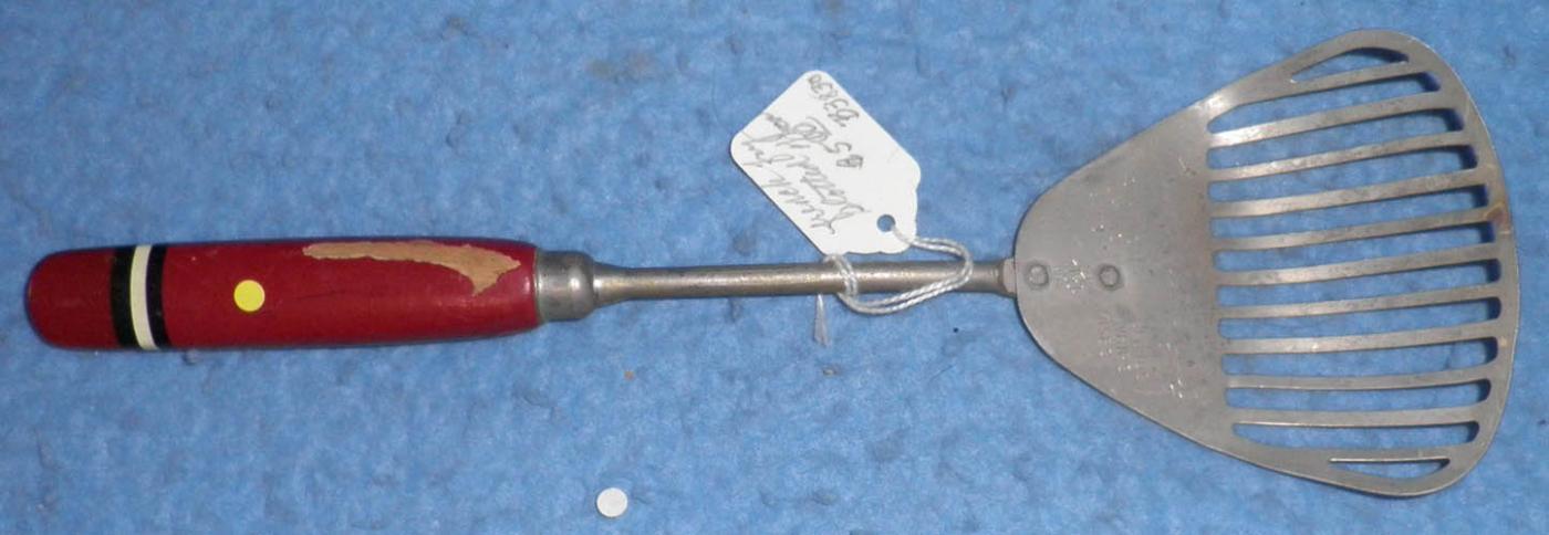 Slotted Fryer Spoon with Red Handle B3830