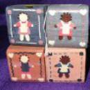 Wood Blocks-Painted with Dolls (2 pc set) B4559