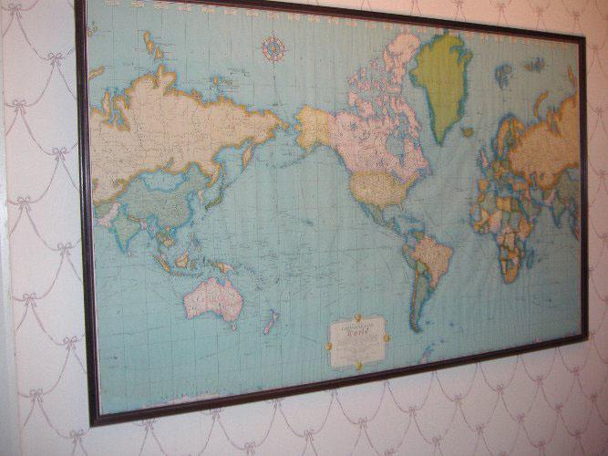 World Map Framed B3766