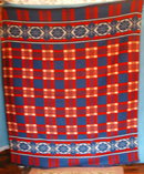 Blanket-Red-Blue-White - Indian Style