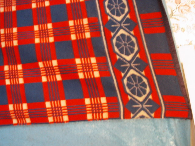 Blanket-Red-Blue-White - Indian Style