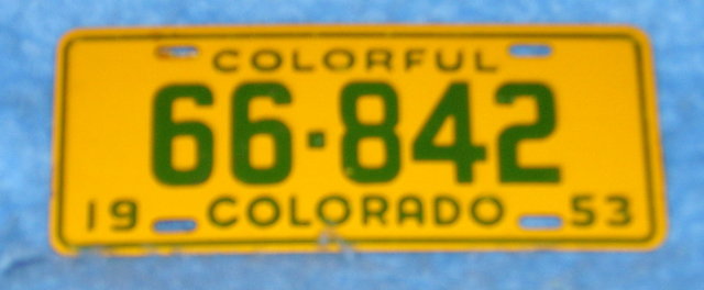 License Plate - Colorado Yellow & Green