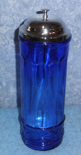 Straw Holder Blue Glass