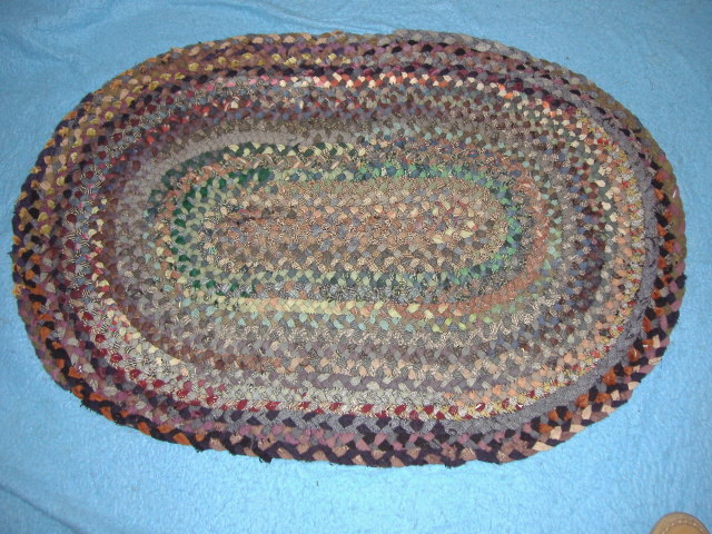 Antique Vintage Rug, Braided