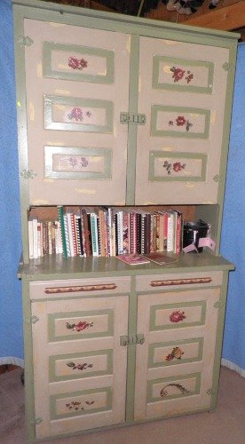 Antique Step Back Cupboard Painted