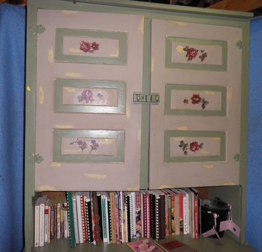 Antique Step Back Cupboard Painted