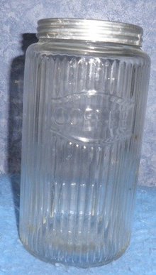 Vintage/Antique Hoosier Ribbed Coffee Jar