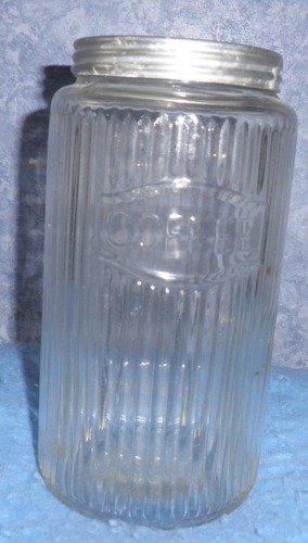 Vintage/Antique Hoosier Ribbed Coffee Jar