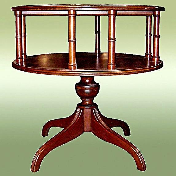 Antique 1900s English large Gallery Drum Table