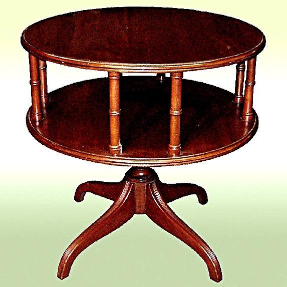 Antique 1900s English large Gallery Drum Table
