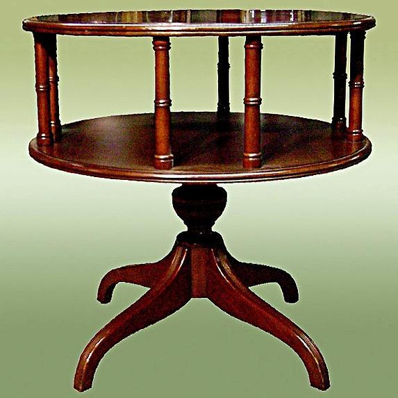 Antique 1900s English large Gallery Drum Table