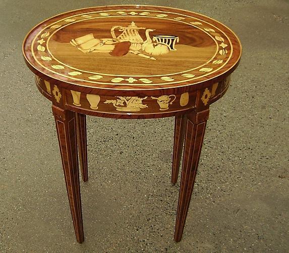 ADORABLE Marquetry Oval side Table Napoleon style