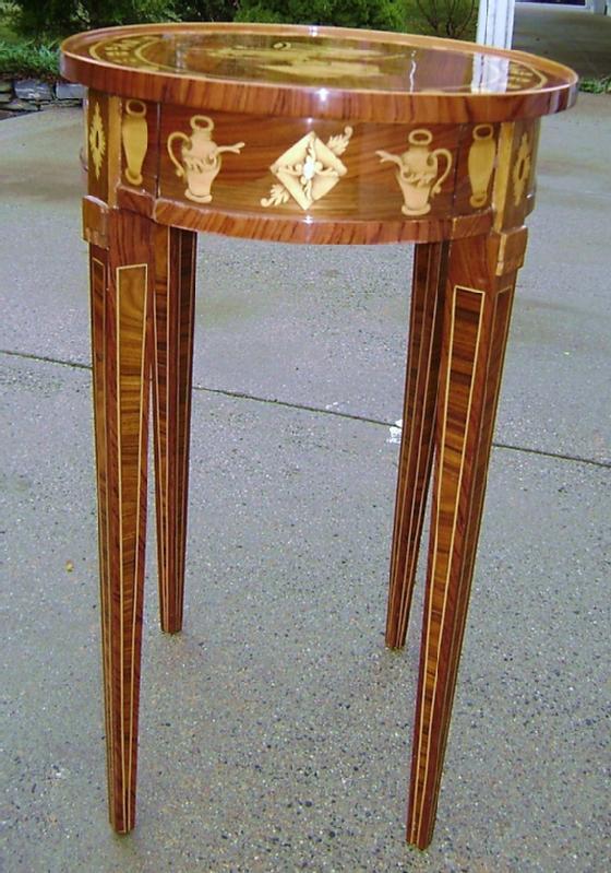 ADORABLE Marquetry Oval side Table Napoleon style