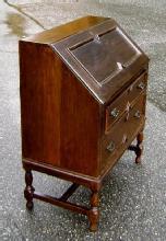 Great 1890s English Drop Front Jacobean Oak Desk
