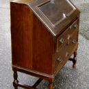 Great 1890s English Drop Front Jacobean Oak Desk