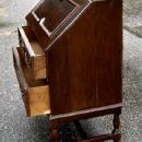 Great 1890s English Drop Front Jacobean Oak Desk