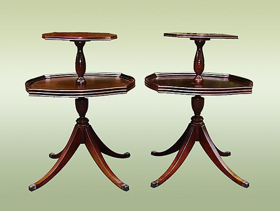 Antique English Two Tier Dumbwaiter Tables