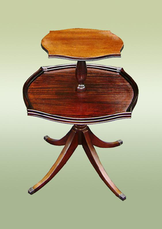 Antique English Two Tier Dumbwaiter Tables