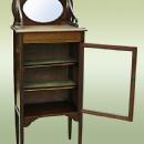 Edwardian 1890s carved Inlaid Cabinet