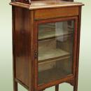 Edwardian 1890s carved Inlaid Cabinet