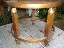Unusual Round Solid dark English Oak Coffee Table