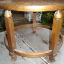 Unusual Round Solid dark English Oak Coffee Table