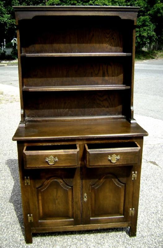 NO RESERVE!! English Dark Oak Dresser bookcase