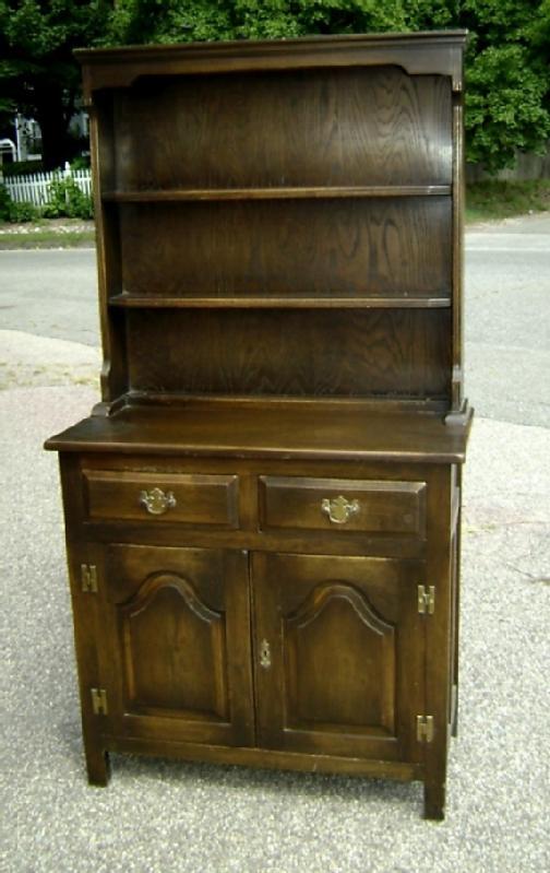 NO RESERVE!! English Dark Oak Dresser bookcase