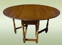 Antique 1890's country English dark Oak Gateleg Table
