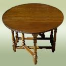 Antique 1890's country English dark Oak Gateleg Table