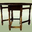 Antique 1890's country English dark Oak Gateleg Table