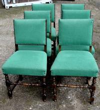 1900s!! English QUALITY Solid Oak Set 6 Chairs!