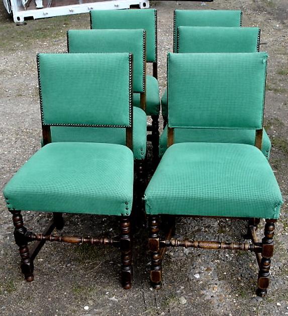 1900s!! English QUALITY Solid Oak Set 6 Chairs!