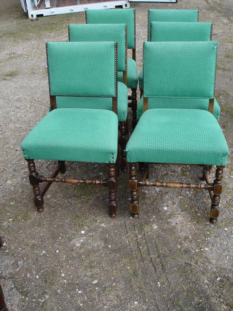 1900s!! English QUALITY Solid Oak Set 6 Chairs!