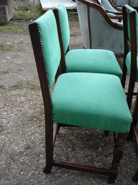 1900s!! English QUALITY Solid Oak Set 6 Chairs!