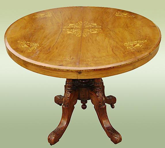 Superb 19th C. English Edwardian oval marquetry table