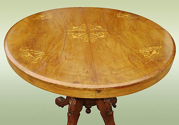 Superb 19th C. English Edwardian oval marquetry table