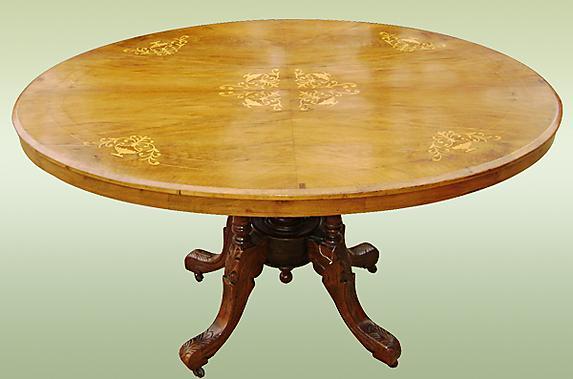 Superb 19th C. English Edwardian oval marquetry table