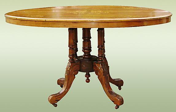 Superb 19th C. English Edwardian oval marquetry table