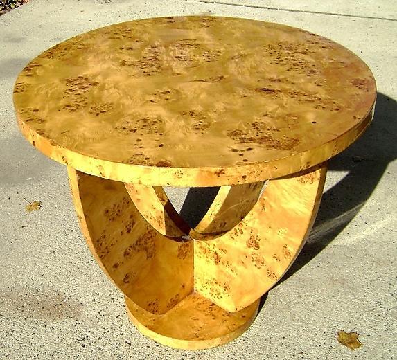 Quality LARGE Blond Elm Art Deco style Table