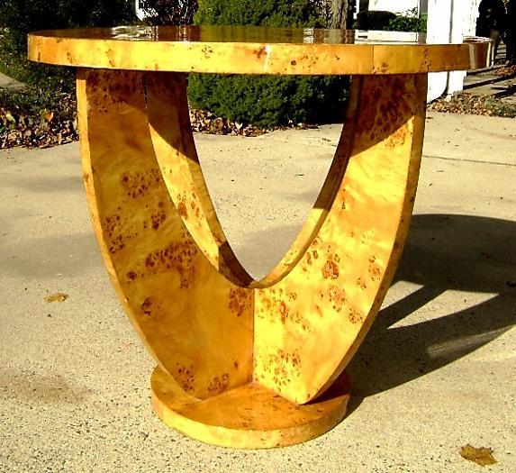 Quality LARGE Blond Elm Art Deco style Table