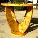Quality LARGE Blond Elm Art Deco style Table